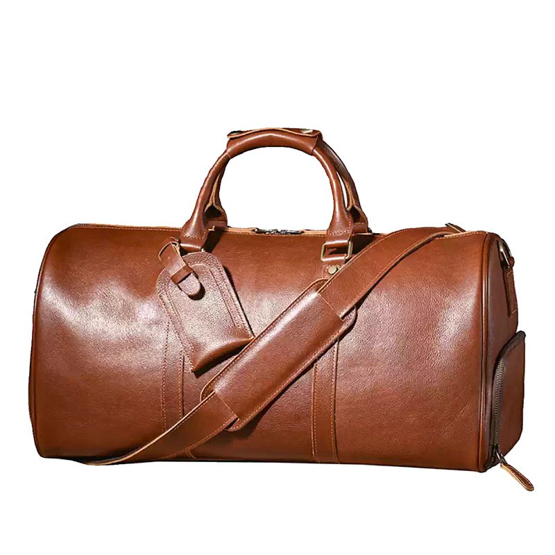 Full Grain Vegetable-Tanned Leather Duffle Bag